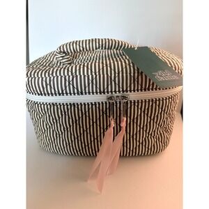 Wild Fable Brown Striped Quilted Makeup Travel Bag - NWT
